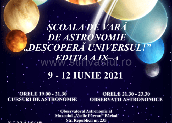 Ediția a IX-a a Şcolii de vară de Astronomie „Descoperă Universul!”